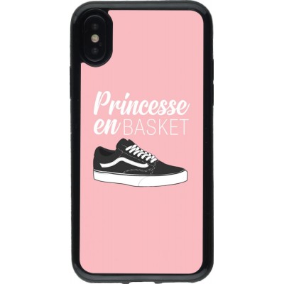 Coque iPhone X / Xs - Gel noir princesse en basket