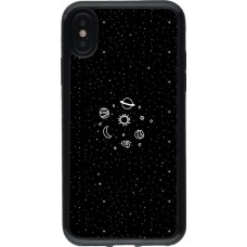 Coque iPhone X / Xs - Gel noir Space Doodle