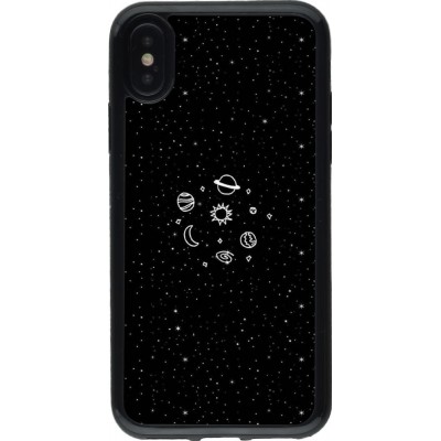 Coque iPhone X / Xs - Gel noir Space Doodle