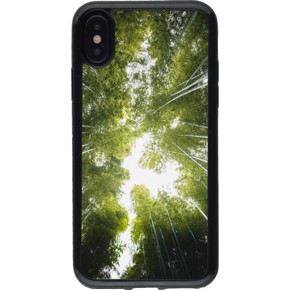 Coque iPhone X / Xs - Gel noir Spring 23 forest blue sky