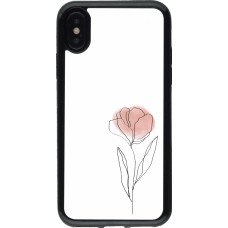 Coque iPhone X / Xs - Gel noir Spring 23 minimalist flower