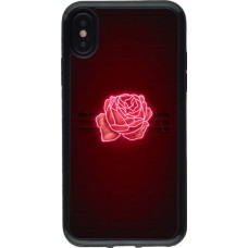 Coque iPhone X / Xs - Gel noir Spring 23 neon rose