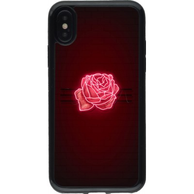 Coque iPhone X / Xs - Gel noir Spring 23 neon rose