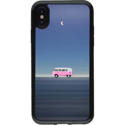 Coque iPhone X / Xs - Gel noir Spring 23 pink bus