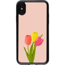 Coque iPhone X / Xs - Gel noir Spring 23 tulip trio