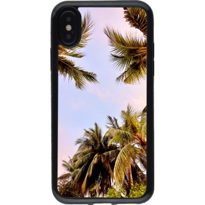 Coque iPhone X / Xs - Gel noir Summer 2023 palm tree vibe