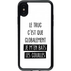 Coque iPhone X / Xs - Gel noir Le truc globalement bats les couilles