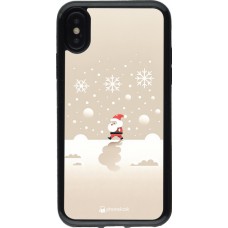 Coque iPhone X / Xs - Gel noir Noël 2023 Minimalist Santa