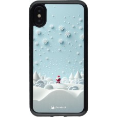 Coque iPhone X / Xs - Gel noir Noël 2023 Petit Père Flocon