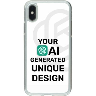 Coque iPhone X / Xs - Gel transparent 100% unique générée par intelligence artificielle (AI) avec vos idées