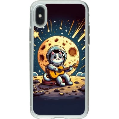 Coque iPhone X / Xs - Gel transparent AstroCat RockLune