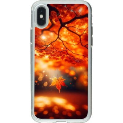 Coque iPhone X / Xs - Gel transparent Automne Magique Orange