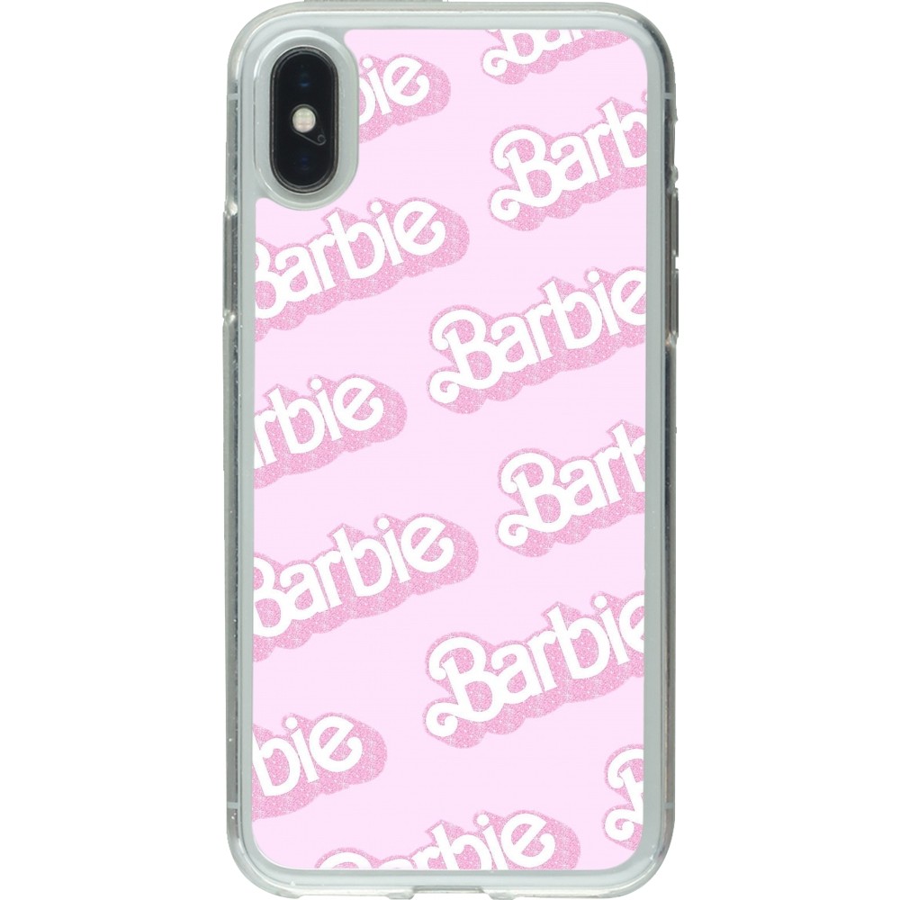 Coque iPhone X / Xs - Gel transparent Barbie light pink pattern