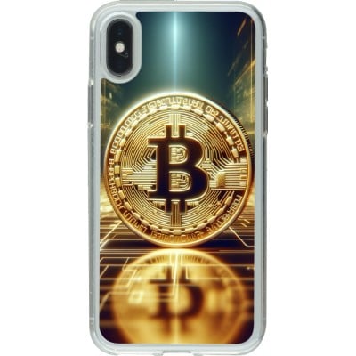 Coque iPhone X / Xs - Gel transparent Bitcoin Standing