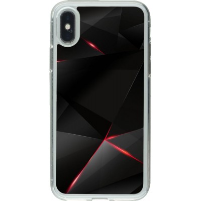 Coque iPhone X / Xs - Gel transparent Black Red Lines