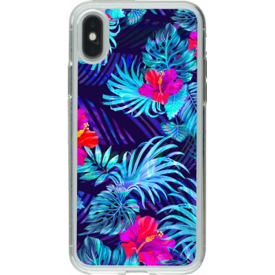 Coque iPhone X / Xs - Gel transparent Blue Forest