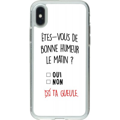 Coque iPhone X / Xs - Gel transparent Bonne humeur matin