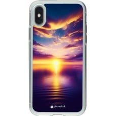 Coque iPhone X / Xs - Gel transparent Coucher soleil jaune violet