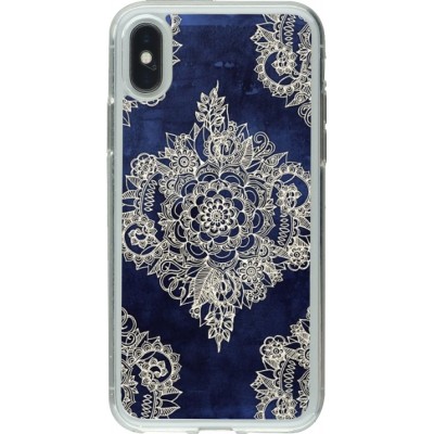 Coque iPhone X / Xs - Gel transparent Cream Flower Moroccan