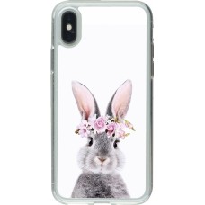 Coque iPhone X / Xs - Gel transparent Easter 2023 flower bunny