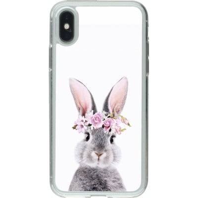 Coque iPhone X / Xs - Gel transparent Easter 2023 flower bunny