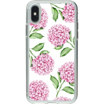 Coque iPhone X / Xs - Gel transparent Easter 2024 pink flowers