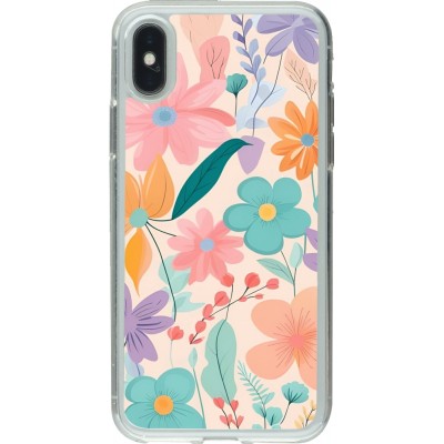 Coque iPhone X / Xs - Gel transparent Easter 2024 spring flowers