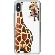 Coque iPhone X / Xs - Gel transparent Giraffe Fit