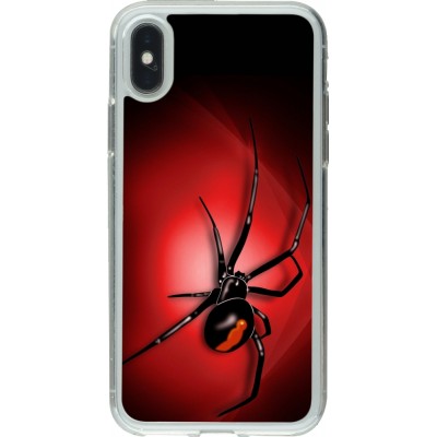 Coque iPhone X / Xs - Gel transparent Halloween 2023 spider black widow