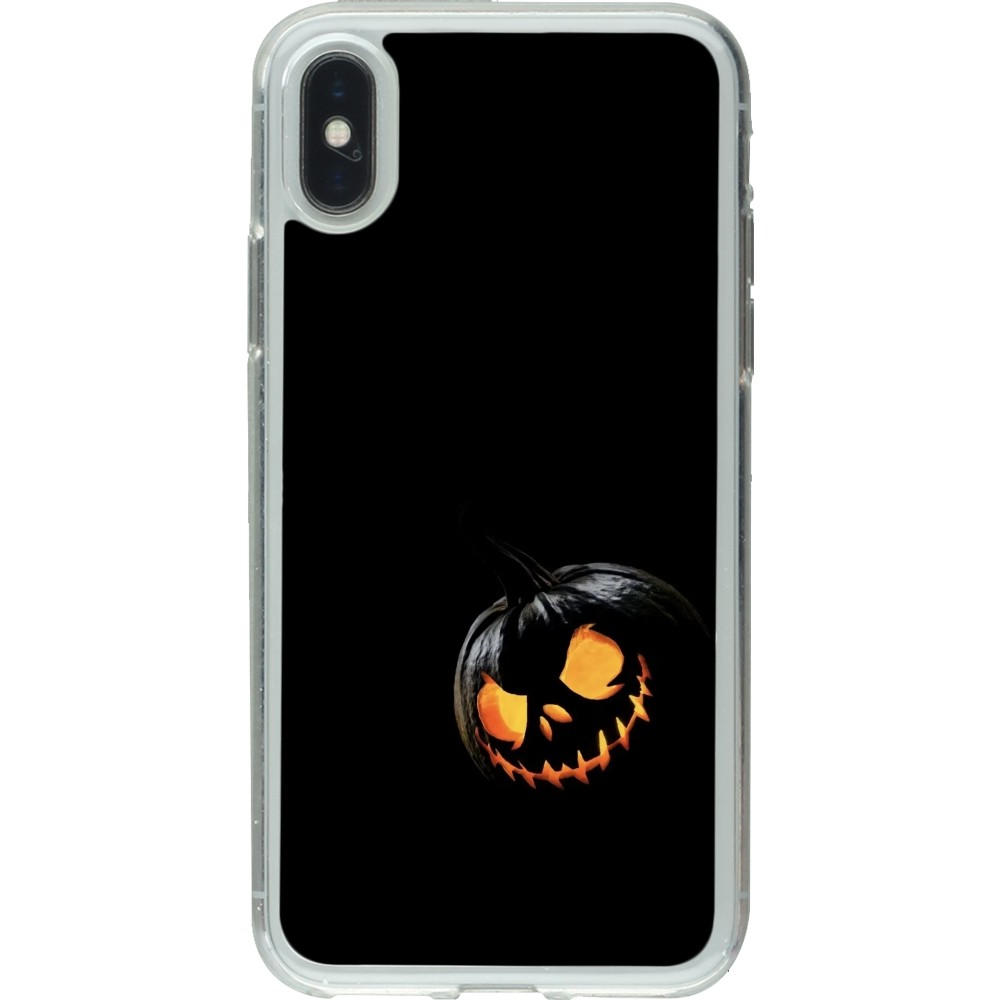 Coque iPhone X / Xs - Gel transparent Halloween 2023 discreet pumpkin