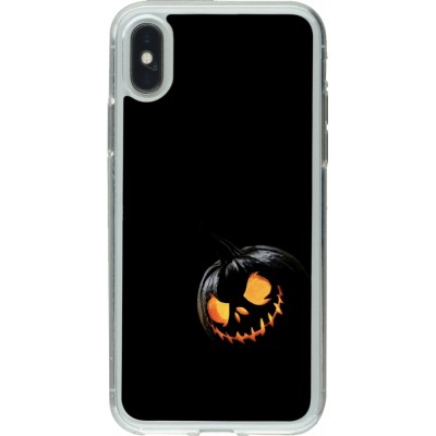 Coque iPhone X / Xs - Gel transparent Halloween 2023 discreet pumpkin