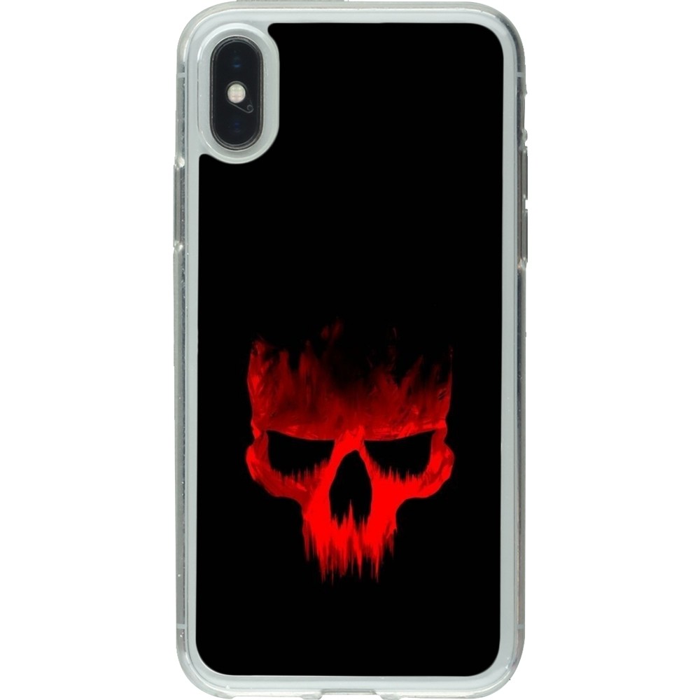 Coque iPhone X / Xs - Gel transparent Halloween 2023 scary skull