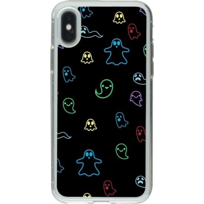 Coque iPhone X / Xs - Gel transparent Halloween 2024 colorful ghosts