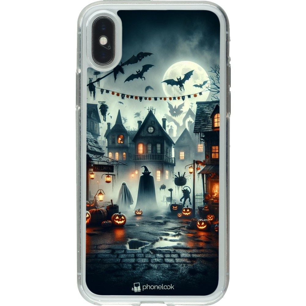 Coque iPhone X / Xs - Gel transparent Halloween Spookville