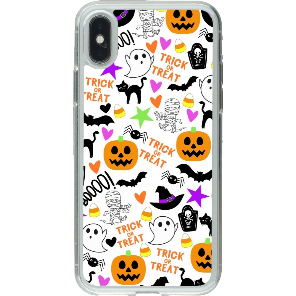 Coque iPhone X / Xs - Gel transparent Halloween 2024 trick or treat