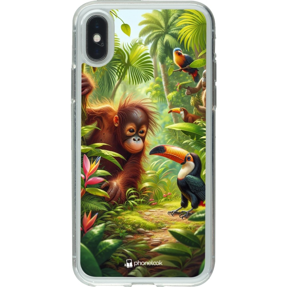 Coque iPhone X / Xs - Gel transparent Jungle Tropicale Tayrona