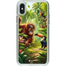 Coque iPhone X / Xs - Gel transparent Jungle Tropicale Tayrona