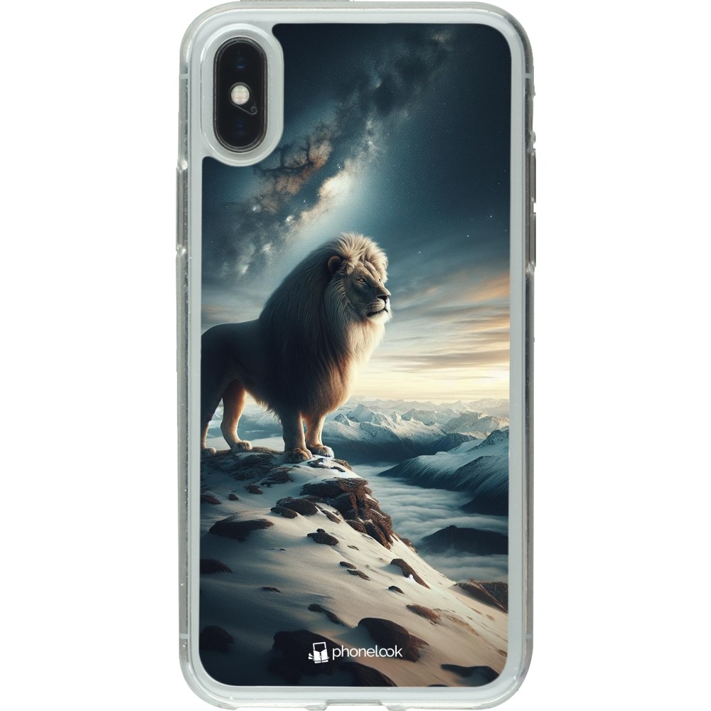 Coque iPhone X / Xs - Gel transparent Le lion blanc