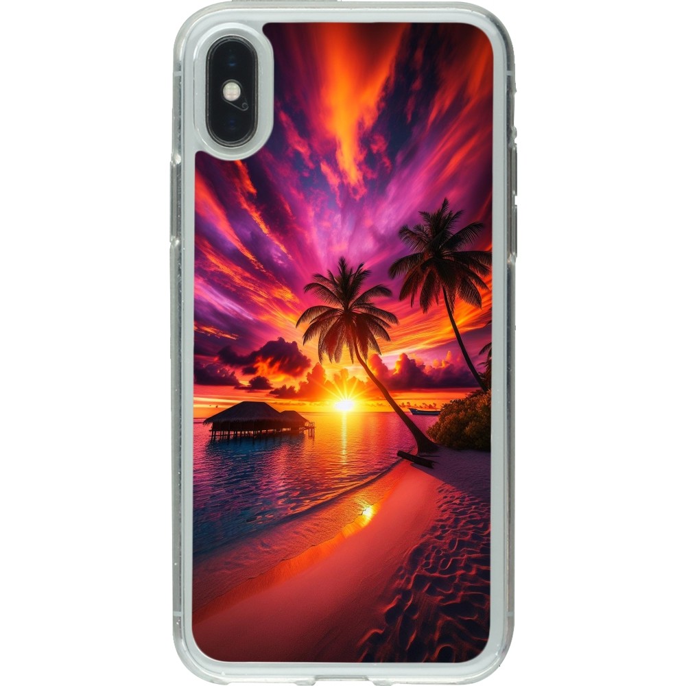 Coque iPhone X / Xs - Gel transparent Maldives Dusk Bliss