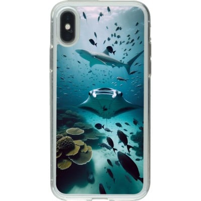 Coque iPhone X / Xs - Gel transparent Manta Lagon Nettoyage