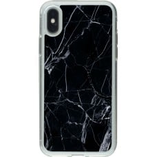 Coque iPhone X / Xs - Gel transparent Marble Black 01