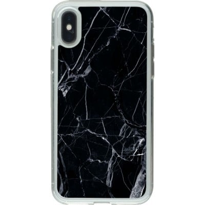 Coque iPhone X / Xs - Gel transparent Marble Black 01