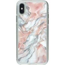 Coque iPhone X / Xs - Gel transparent Marbre Rose Lumineux