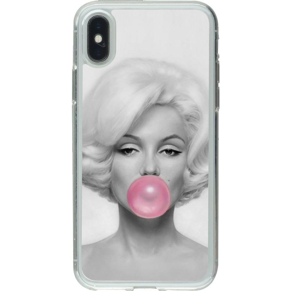 Coque iPhone X / Xs - Gel transparent Marilyn Bubble