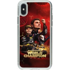 Coque iPhone X / Xs - Gel transparent Max Verstappen Champion 2023