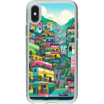 Coque iPhone X / Xs - Gel transparent Medellin Comuna 13 Art