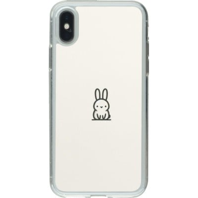 Coque iPhone X / Xs - Gel transparent Minimal bunny cutie