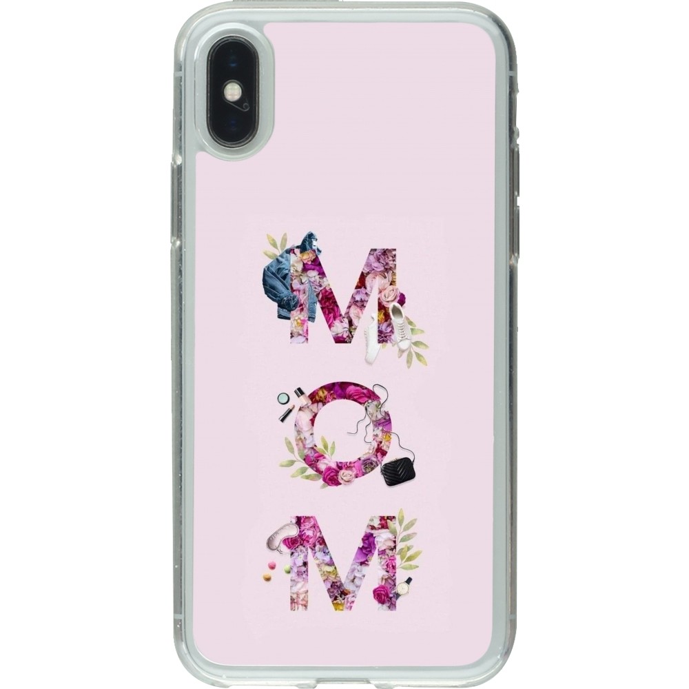 Coque iPhone X / Xs - Gel transparent Mom 2024 girly mom