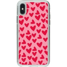 Coque iPhone X / Xs - Gel transparent Mom 2024 petits coeurs