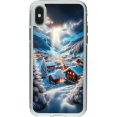 Coque iPhone X / Xs - Gel transparent Mont Neige Lumière